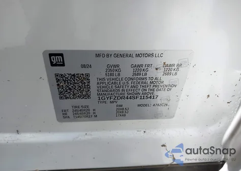 2025 Cadillac Xt4 Awd Premium Luxury z USA, uszkodzony, nr VIN 1GYFZDR44SF115417